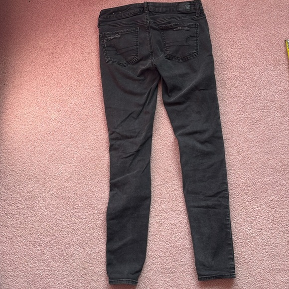 American Eagle Black Jeggings Ripped Size 4 Women’s - Picture 8 of 8